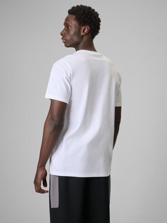 Męski t-shirt z nadrukiem 4F 4FRSS26TTSHM3769 - biały