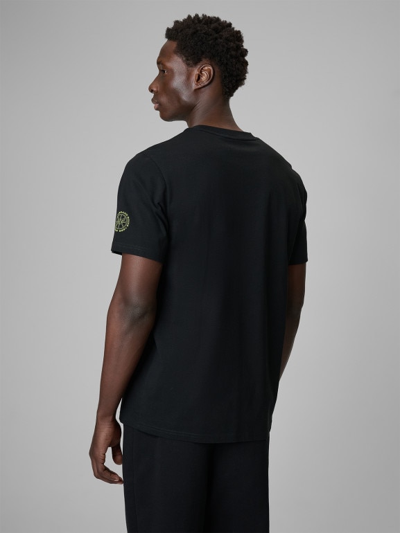 Męski t-shirt z nadrukiem 4F 4FRSS26TTSHM3770 - czarny