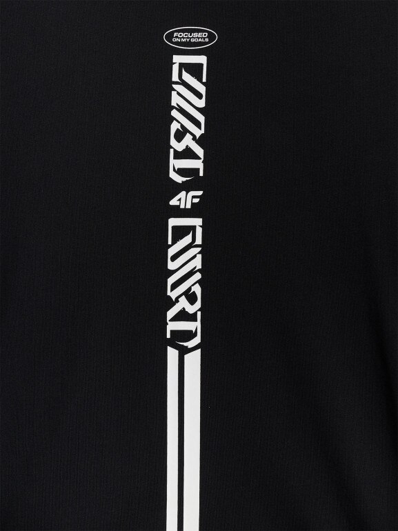 Męski t-shirt z nadrukiem 4F 4FRSS26TTSHM3771 - czarny