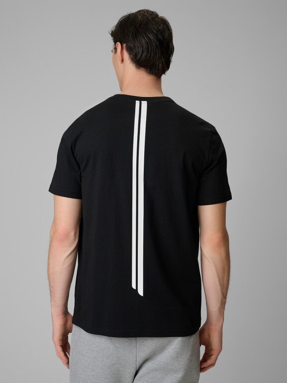 Męski t-shirt z nadrukiem 4F 4FRSS26TTSHM3771 - czarny