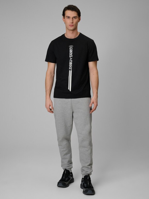 Męski t-shirt z nadrukiem 4F 4FRSS26TTSHM3771 - czarny
