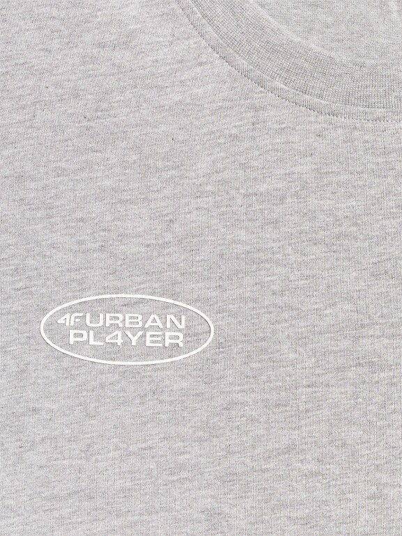 Męski t-shirt z nadrukiem 4F 4FRSS26TTSHM3772 - szary