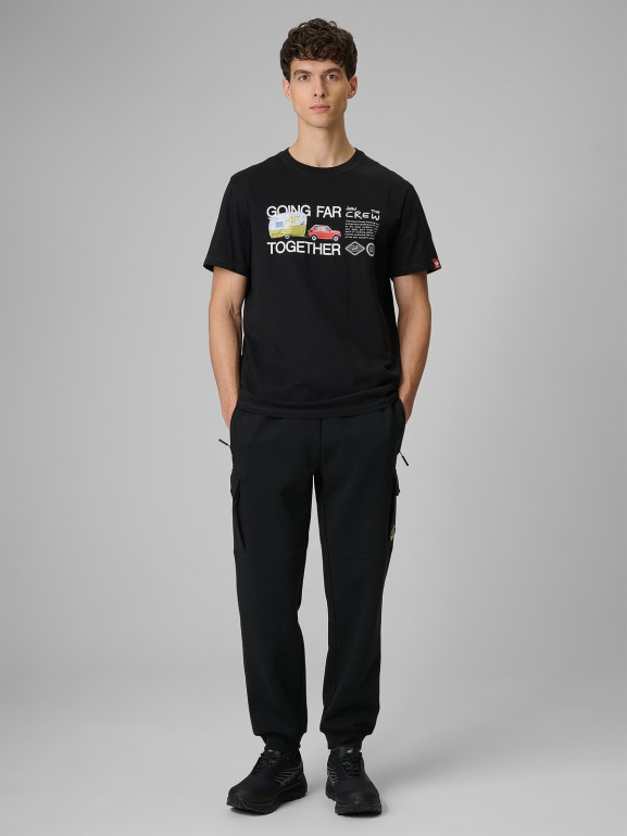 Męski t-shirt z nadrukiem 4F 4FRSS26TTSHM3810 - czarny