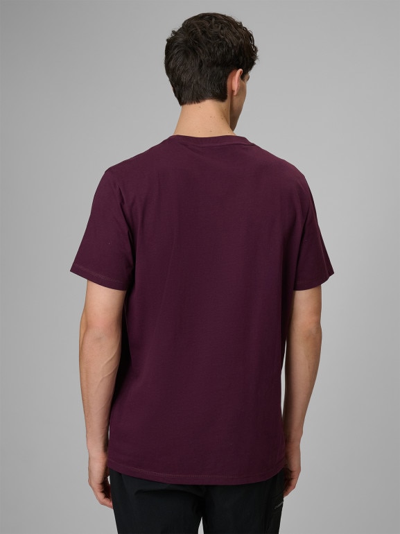 Męski t-shirt z nadrukiem 4F 4FRSS26TTSHM3810 - fioletowy