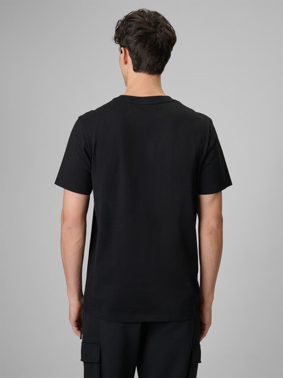 Męski t-shirt z nadrukiem 4F 4FRSS26TTSHM3811 - czarny