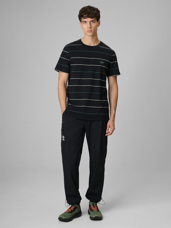 Męski t-shirt z nadrukiem 4F 4FRSS26TTSHM3812 - czarny