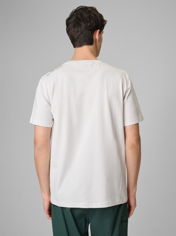 Męski t-shirt z nadrukiem 4F 4FRSS26TTSHM3814 - biały