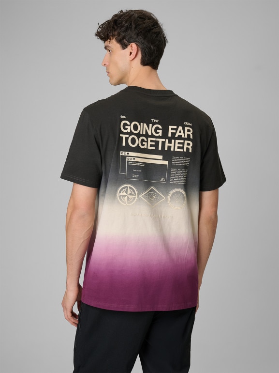 Męski t-shirt z nadrukiem 4F 4FRSS26TTSHM3815 - multikolor