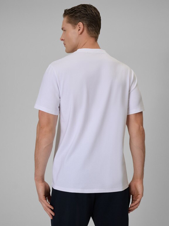 Męski t-shirt z nadrukiem 4F 4FRSS26TTSHM3992 - biały