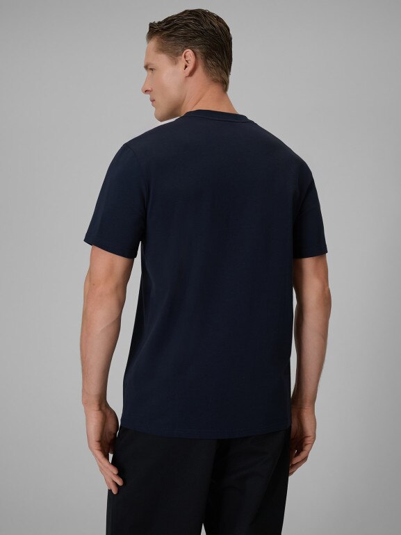 Męski t-shirt z nadrukiem 4F 4FRSS26TTSHM3992 - granatowy