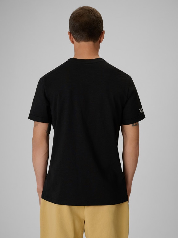 Męski t-shirt z nadrukiem 4F 4FRSS26TTSHM3994 - czarny