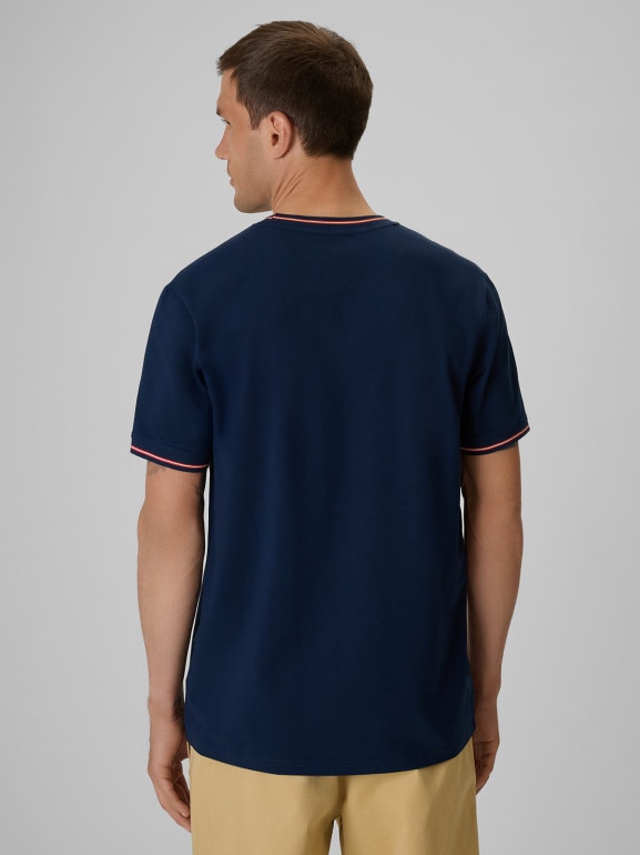 Męski t-shirt z nadrukiem 4F 4FRSS26TTSHM3997 - granatowy