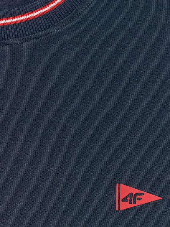 Męski t-shirt z nadrukiem 4F 4FRSS26TTSHM3997 - granatowy