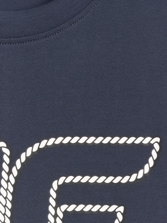 Męski t-shirt z nadrukiem 4F 4FRSS26TTSHM3999 - granatowy