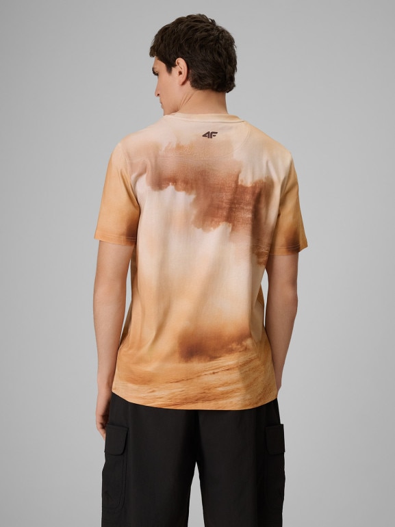 Męski t-shirt z nadrukiem 4F 4FRSS26TTSHM4237 - multikolor