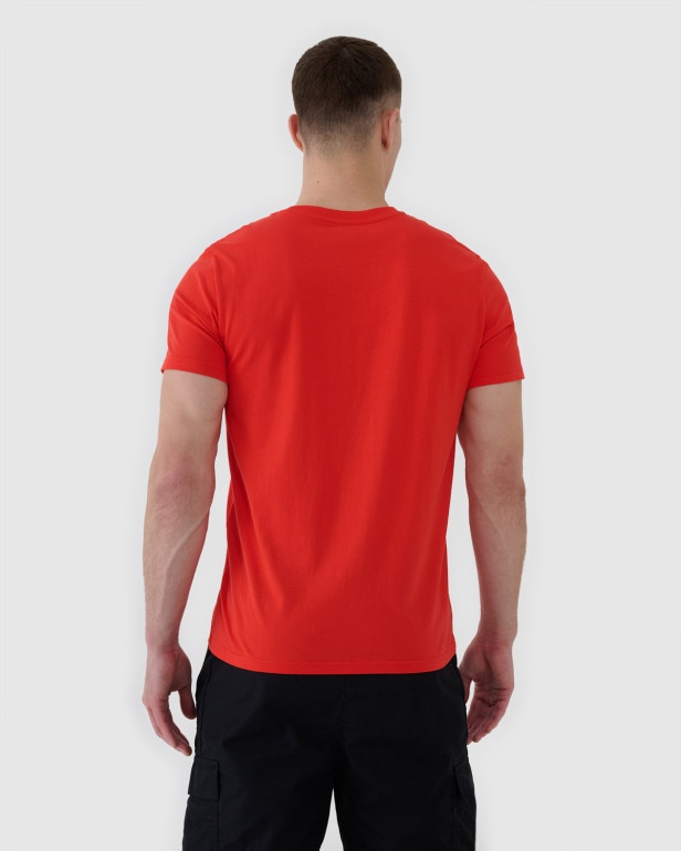 Męski t-shirt z nadrukiem 4F 4FWMM00TTSHM2257 - czerwony