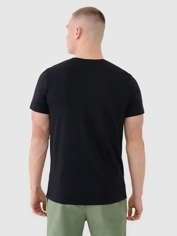 Męski t-shirt z nadrukiem 4F 4FWSS25TTSHM1974 - czarny