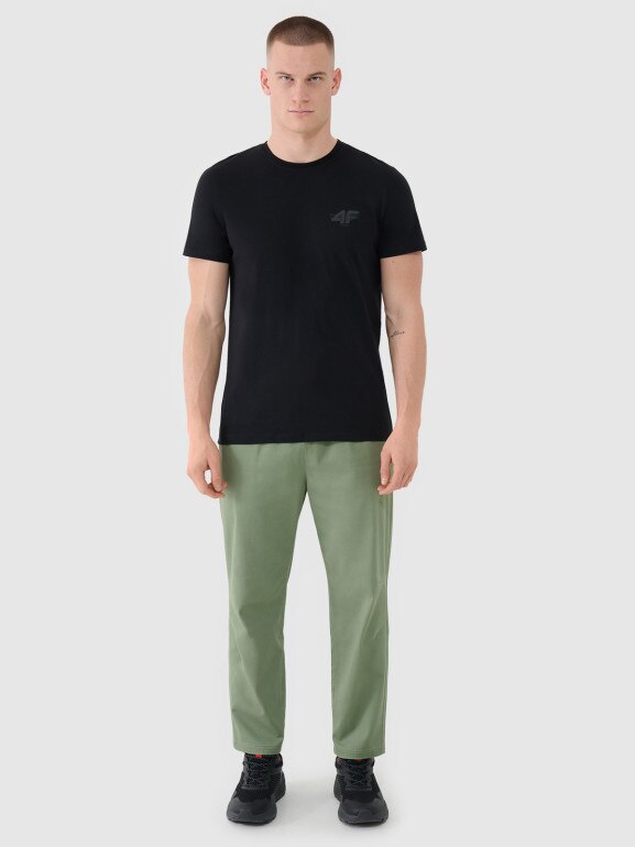 Męski t-shirt z nadrukiem 4F 4FWSS25TTSHM1974 - czarny