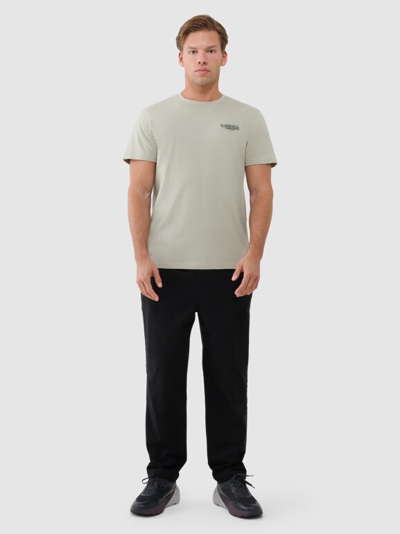 Męski t-shirt z nadrukiem 4F 4FWSS25TTSHM1974 - zielony