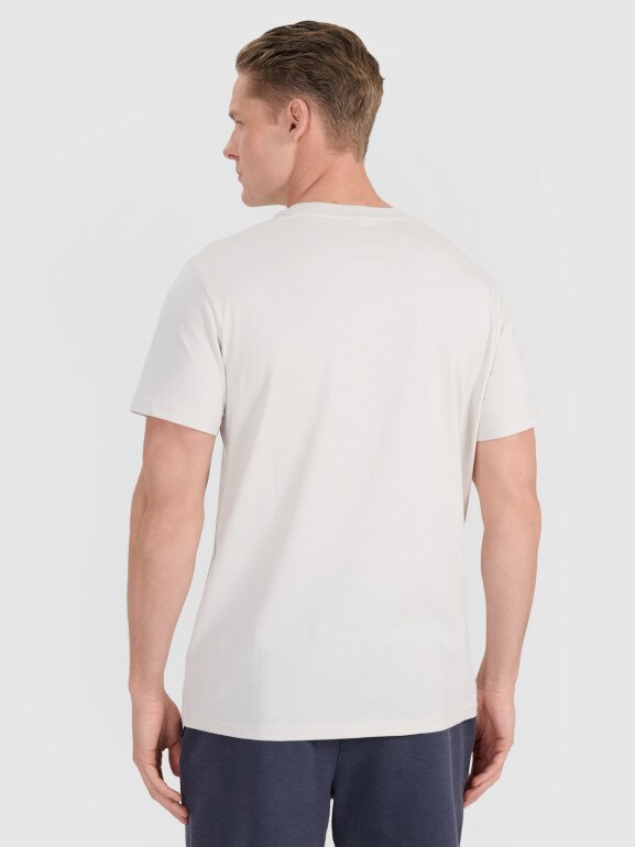 Męski t-shirt z nadrukiem 4F 4FWSS25TTSHM1982 - szary