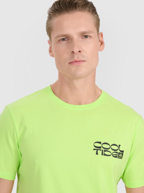 Męski t-shirt z nadrukiem 4F 4FWSS25TTSHM1984 - zielony