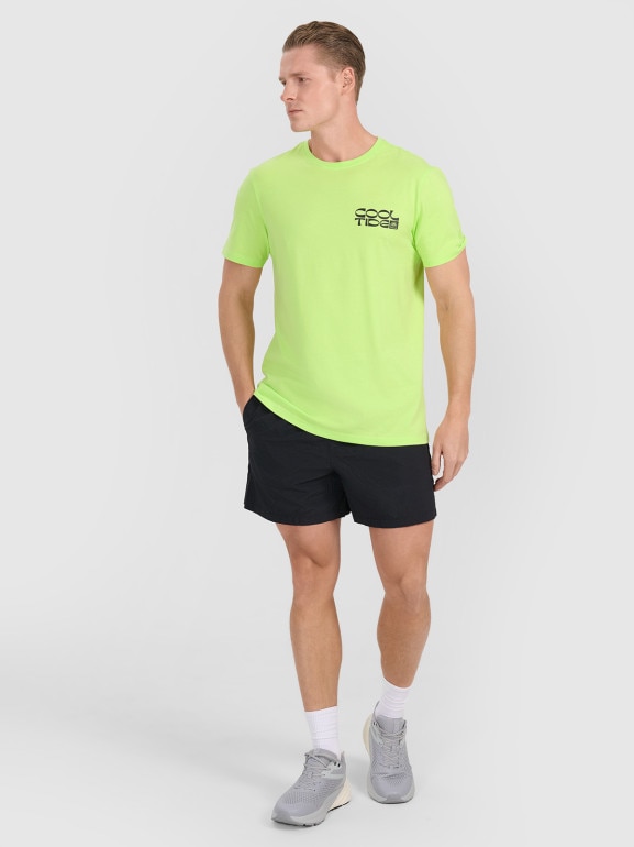Męski t-shirt z nadrukiem 4F 4FWSS25TTSHM1984 - zielony