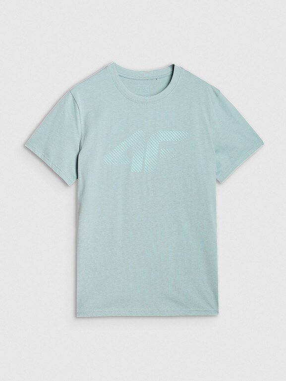 Męski t-shirt z nadrukiem 4F 4FWSS25TTSHM2075 - niebieski