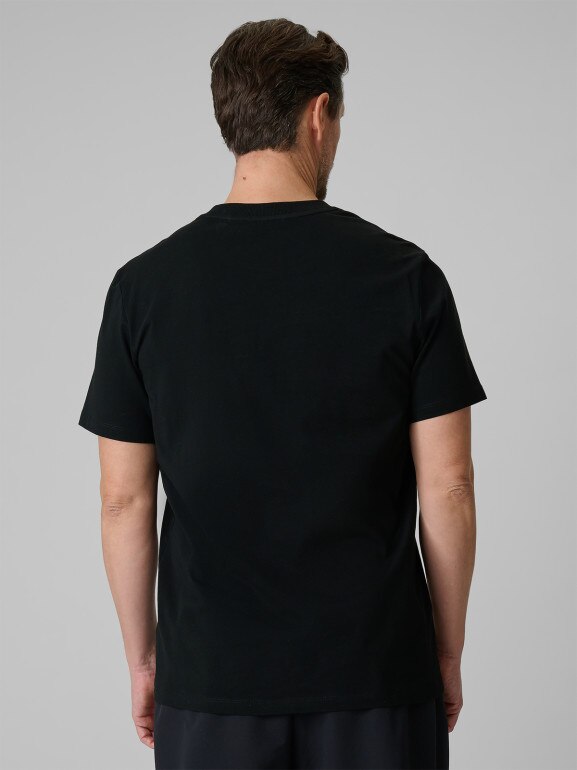 Męski t-shirt z nadrukiem 4F 4FWSS26TTSHM2659 - czarny