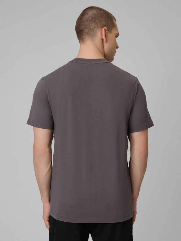 Męski t-shirt z nadrukiem 4F 4FWSS26TTSHM2659 - szary