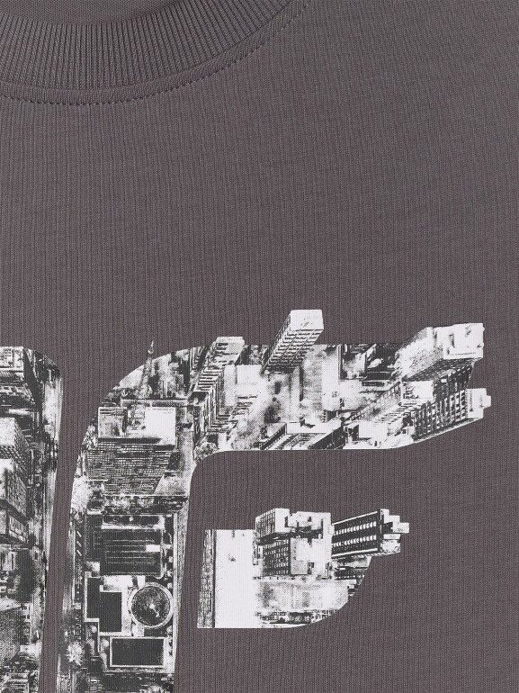 Męski t-shirt z nadrukiem 4F 4FWSS26TTSHM2659 - szary