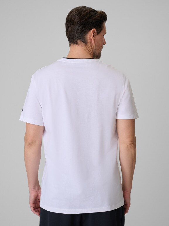 Męski t-shirt z nadrukiem 4F 4FWSS26TTSHM2663 - biały