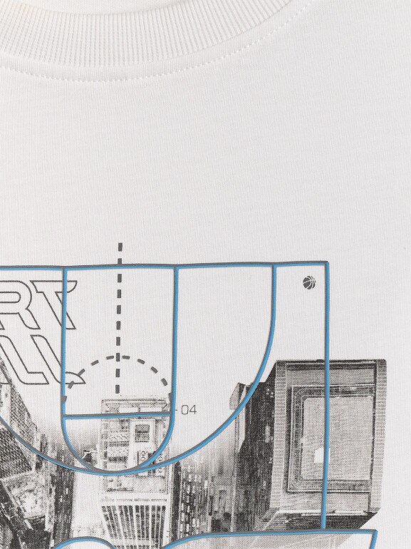 Męski t-shirt z nadrukiem 4F 4FWSS26TTSHM2664 - biały