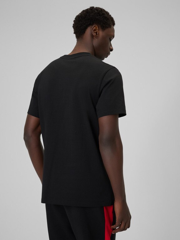 Męski t-shirt z nadrukiem 4F 4FWSS26TTSHM2666 - czarny