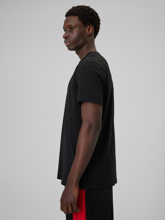 Męski t-shirt z nadrukiem 4F 4FWSS26TTSHM2666 - czarny