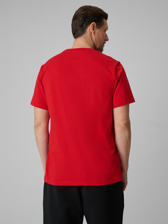 Męski t-shirt z nadrukiem 4F 4FWSS26TTSHM2666 - czerwony