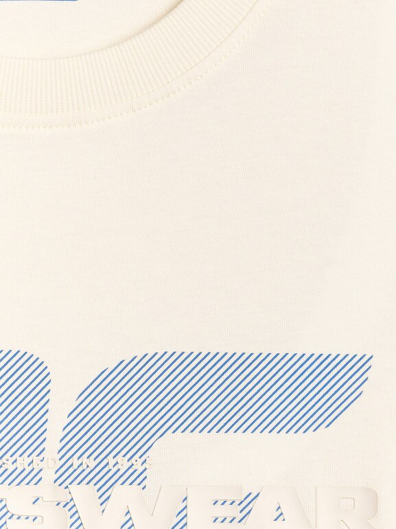 Męski t-shirt z nadrukiem 4F 4FWSS26TTSHM2666 - kremowy