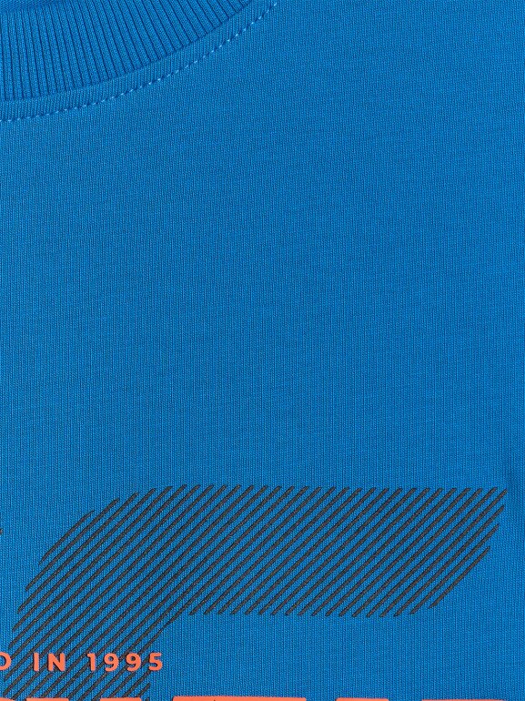 Męski t-shirt z nadrukiem 4F 4FWSS26TTSHM2666 - niebieski