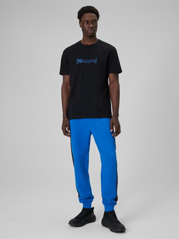 Męski t-shirt z nadrukiem 4F 4FWSS26TTSHM2668 - czarny