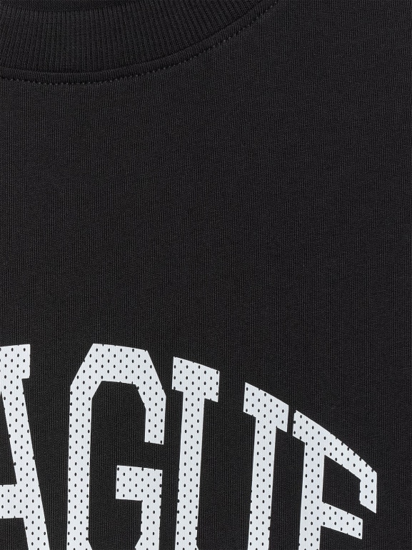 Męski t-shirt z nadrukiem 4F 4FWSS26TTSHM3326 - czarny