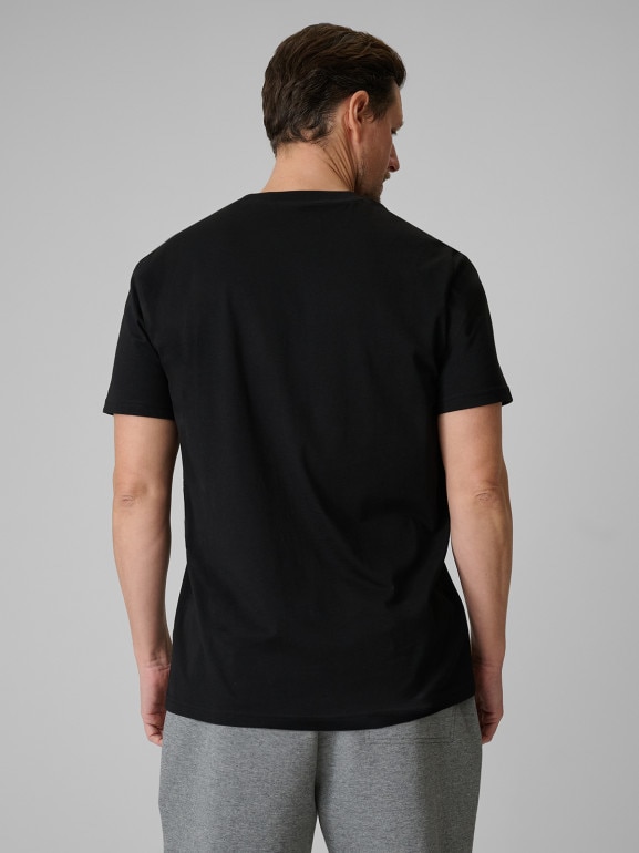 Męski t-shirt z nadrukiem 4F 4FWSS26TTSHM3326 - czarny