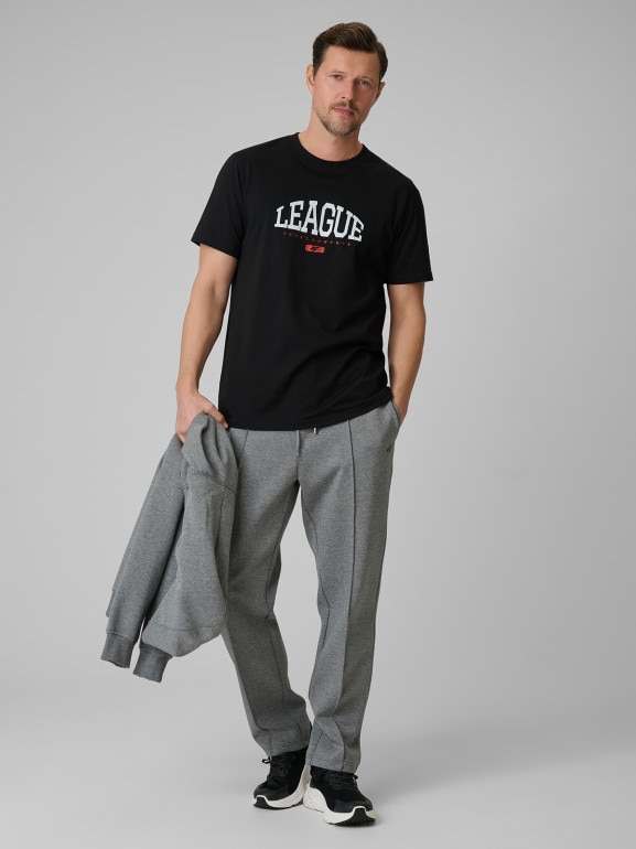 Męski t-shirt z nadrukiem 4F 4FWSS26TTSHM3326 - czarny