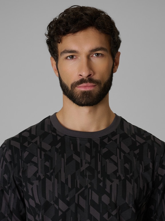 Męski t-shirt z nadrukiem 4F 4FWSS26TTSHM3332 - czarny