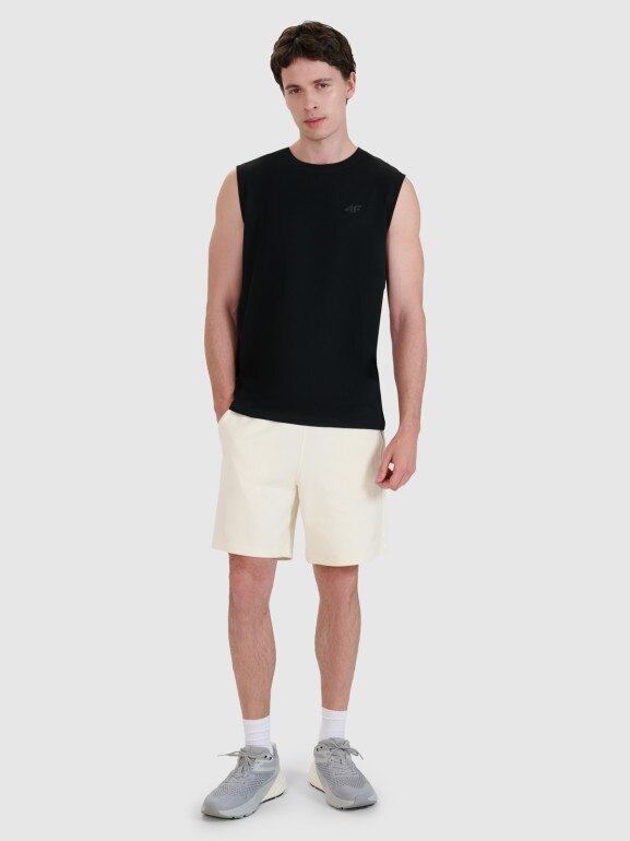 Męski tank top 4F 4FWMM00TSLEM125 - czarny