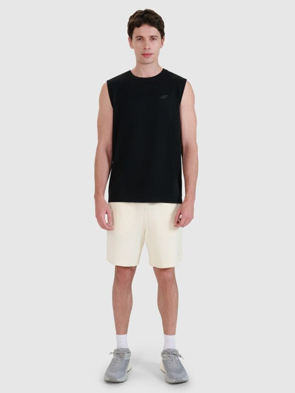 Męski tank top 4F 4FWMM00TSLEM125 - czarny