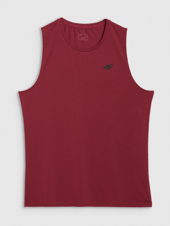Męski tank top treningowy 4F 4FWAW25TFSLM574 - czerwony