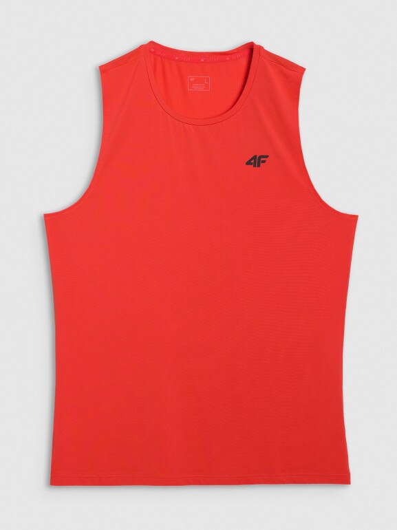 Męski tank top treningowy 4F 4FWAW25TFSLM574 - czerwony