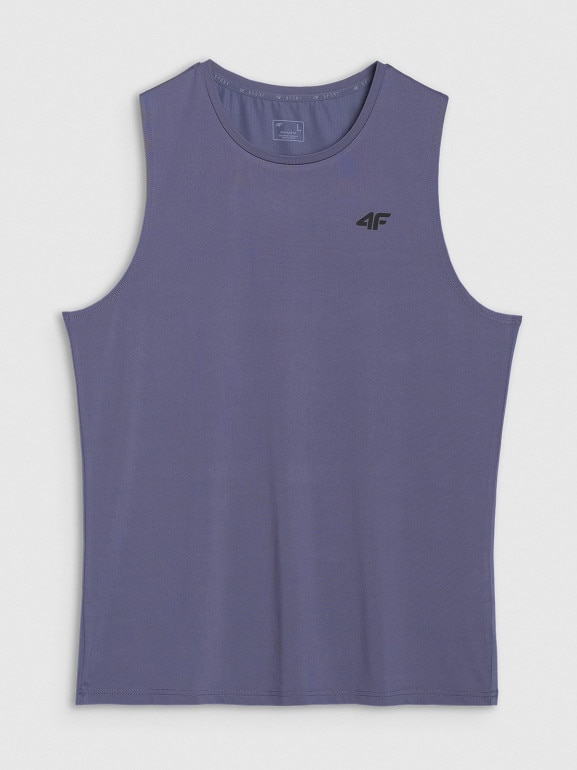 Męski tank top treningowy 4F 4FWAW25TFSLM574 - niebieski