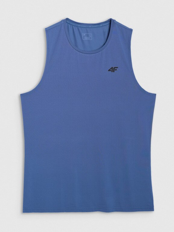 Męski tank top treningowy 4F 4FWAW25TFSLM574 - niebieski