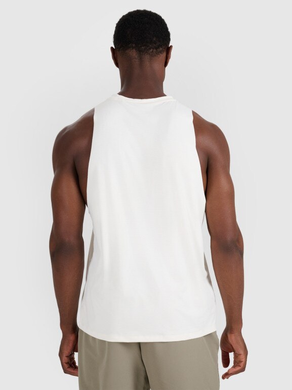 Męski tank top treninowy 4F 4FWAW25TFSLM554 - biały