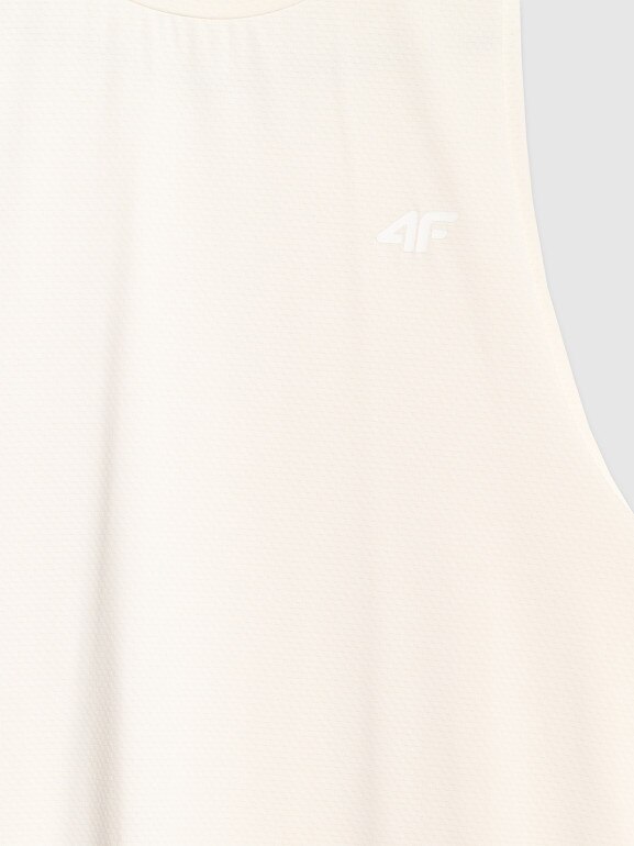 Męski tank top treninowy 4F 4FWAW25TFSLM554 - biały
